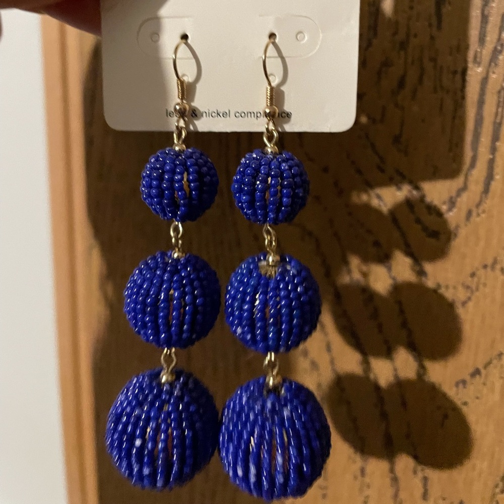NWT Royal Blue Dangle Earrings